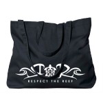 Respect the Reef black Canvas tote