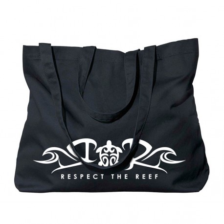 Respect the Reef black Canvas tote